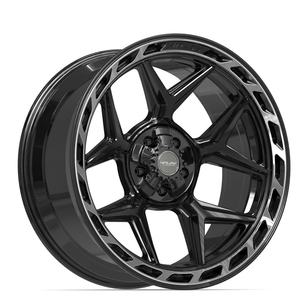 22x10 4PLAY 4P55 Gloss Black Brushed Face Wheel 5x5/5x5.5 (-18mm)