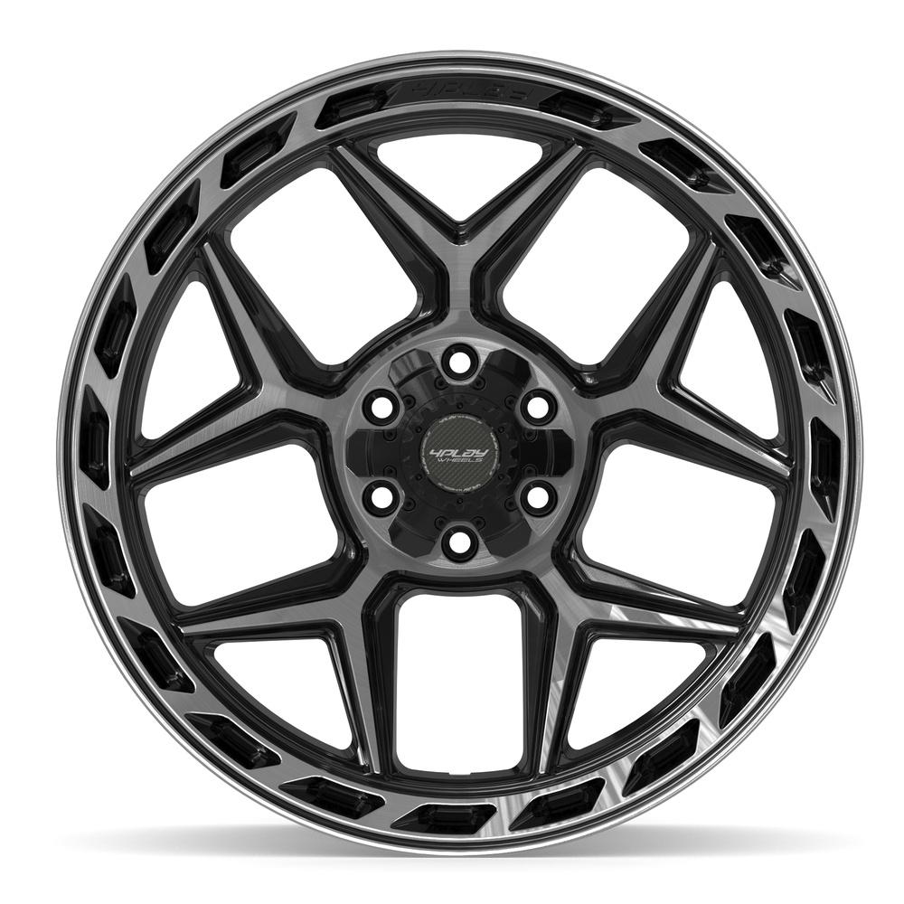 22x10 4PLAY 4P55 Gloss Black Brushed Face Wheel 6x135/6x5.5 (-18mm)
