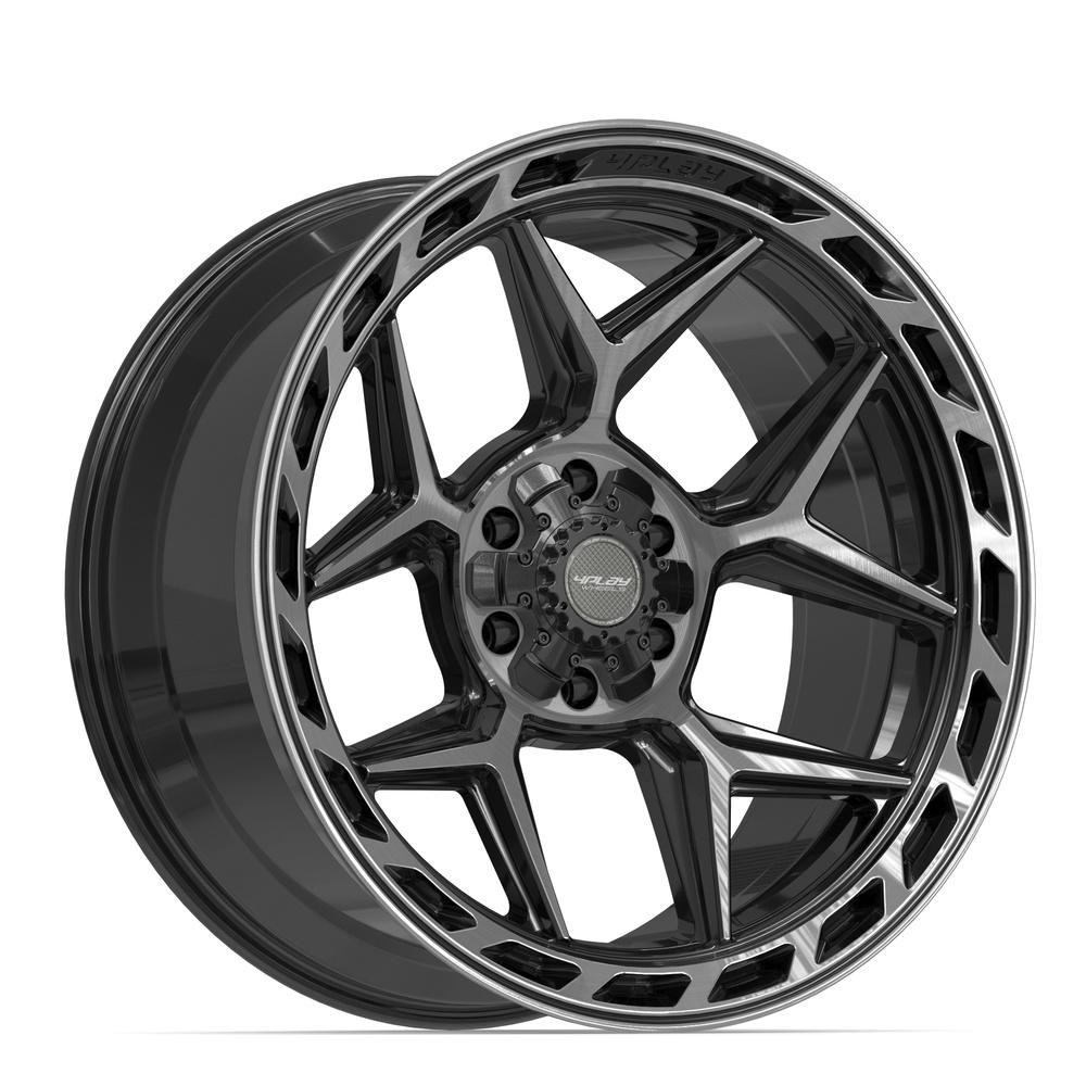 22x10 4PLAY 4P55 Gloss Black Brushed Face Wheel 6x135/6x5.5 (-18mm)