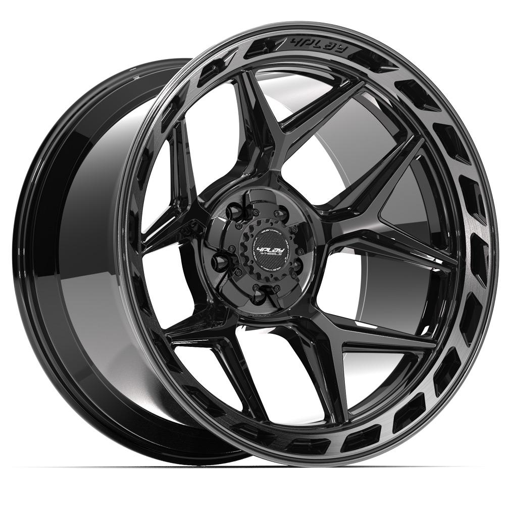 22x12 4PLAY 4P55 Gloss Black Brushed Face Wheel 5x5/5x5.5 (-44mm)