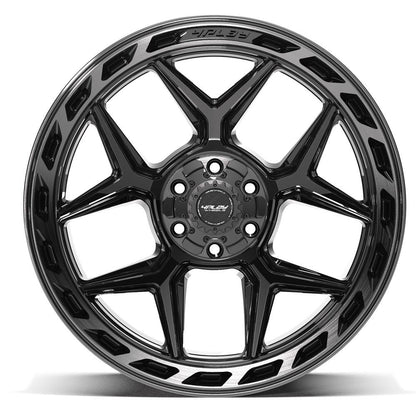 22x12 4PLAY 4P55 Gloss Black Brushed Face Wheel 6x135/6x5.5 (-44mm)