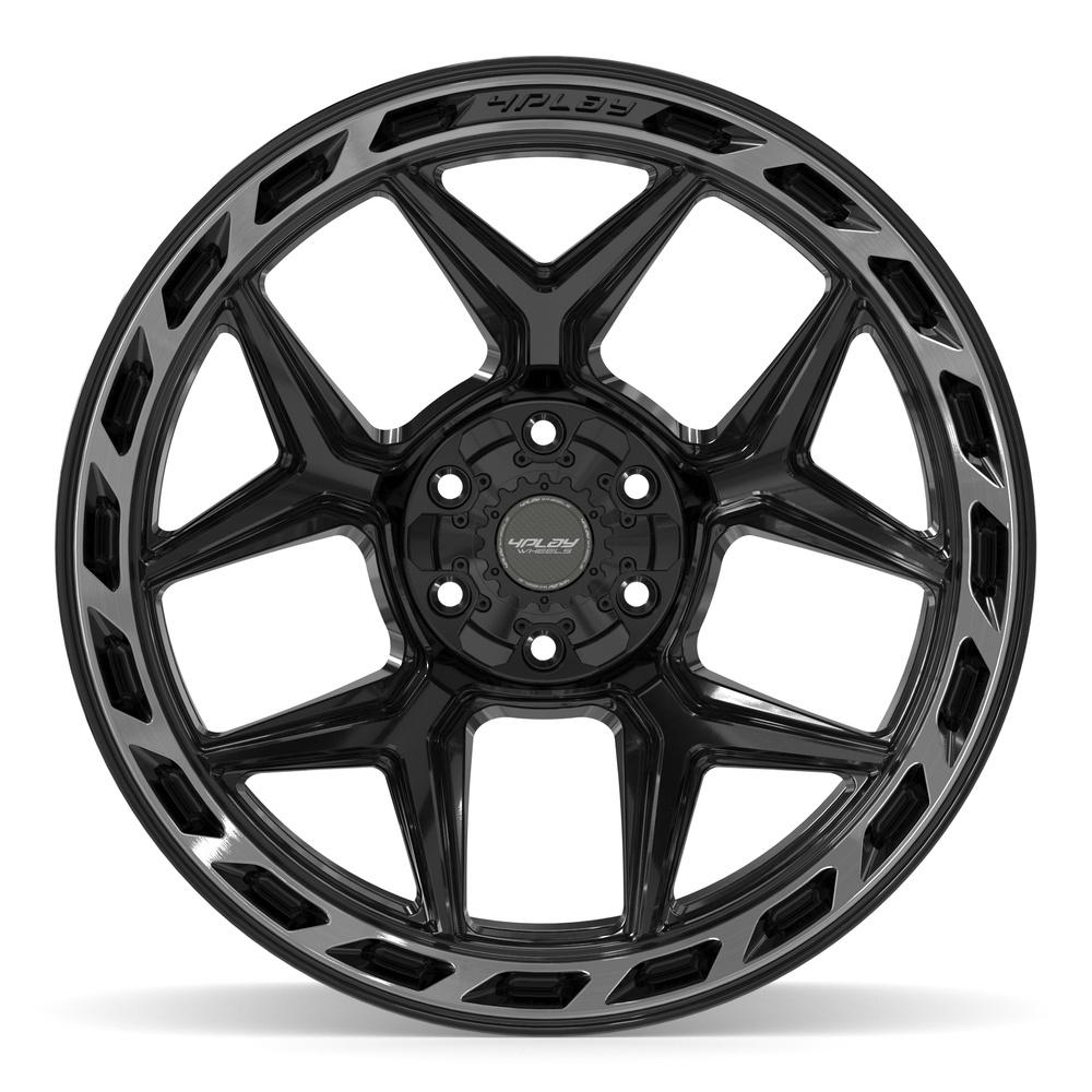 22x12 4PLAY 4P55 Gloss Black Brushed Face Wheel 6x135/6x5.5 (-44mm)