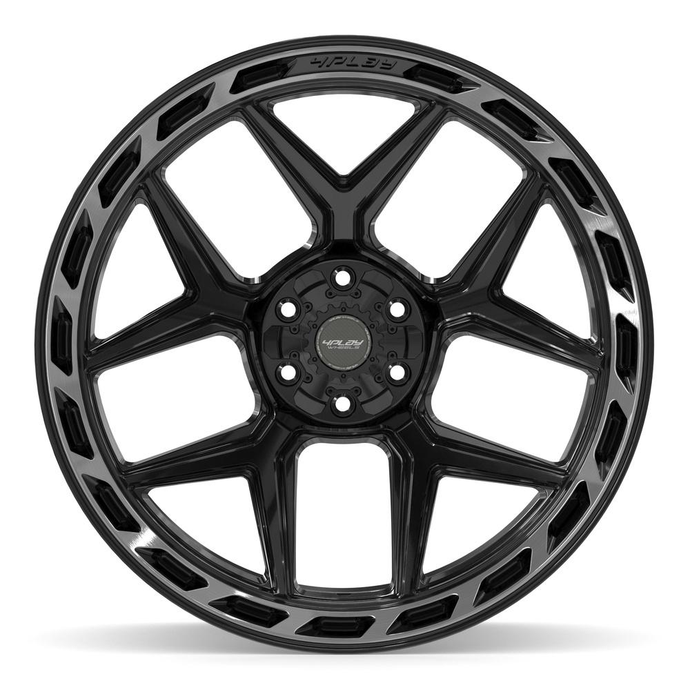 24x12 4PLAY 4P55 Gloss Black Brushed Face Wheel 6x135/6x5.5 (-44mm)