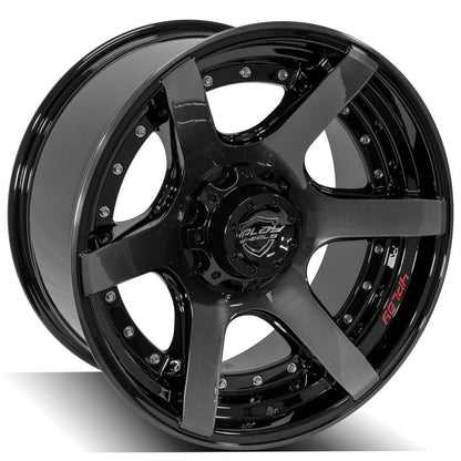 20x10 4PLAY 4P60 Gloss Black Brushed Face Wheel 5x5/5x5.5 (-24mm)