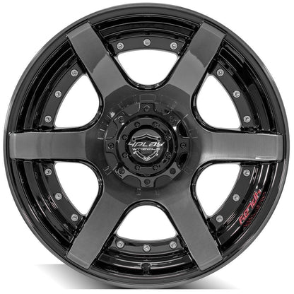 20x10 4PLAY 4P60 Gloss Black Brushed Face Wheel 6x135/6x5.5 (-18mm)