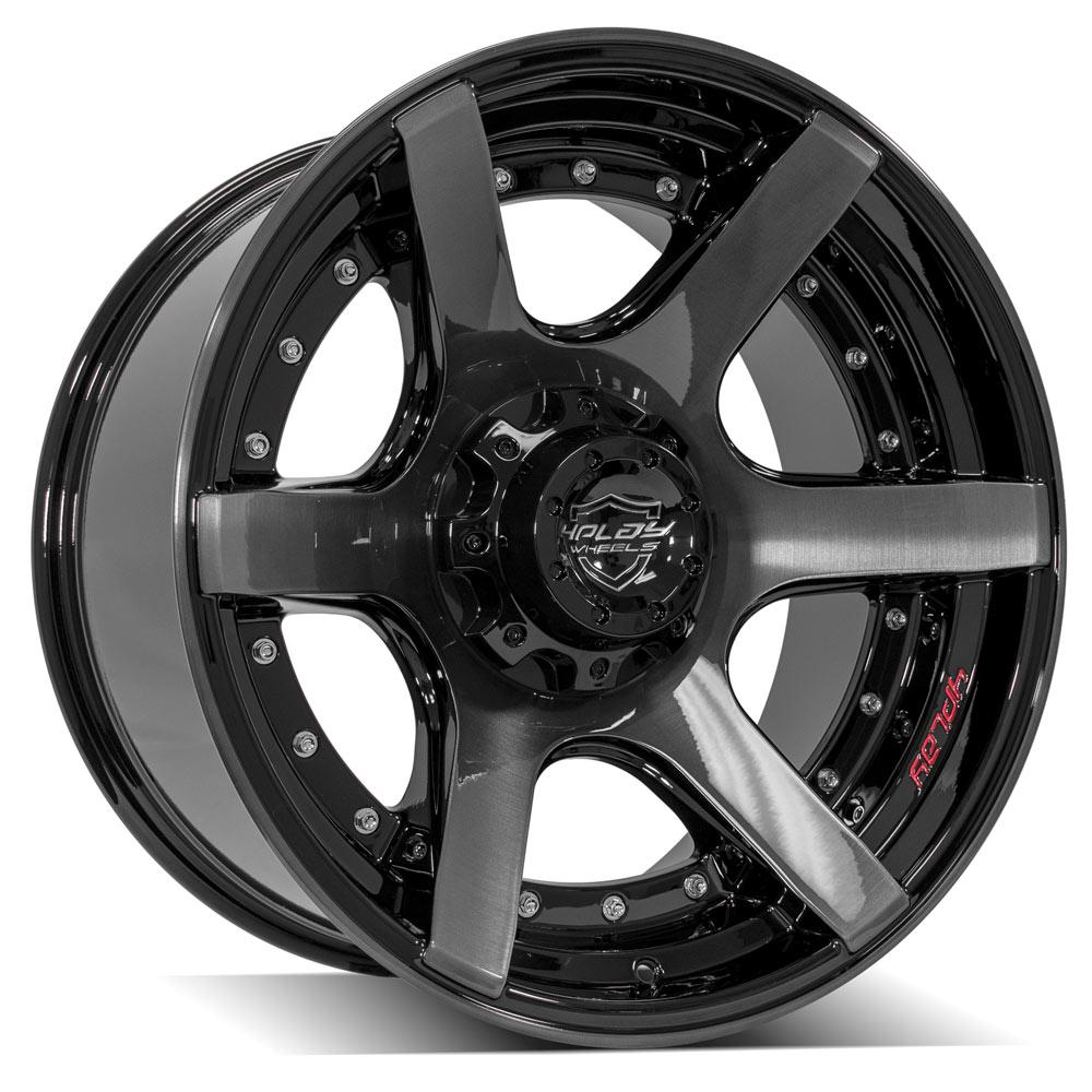 20x10 4PLAY 4P60 Gloss Black Brushed Face Wheel 6x135/6x5.5 (-18mm)