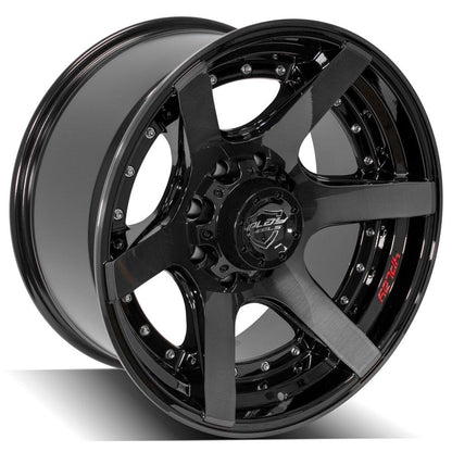20x10 4PLAY 4P60 Gloss Black w/ Brushed Face & Tinted Clear Wheel 8x6.5 (-24mm)