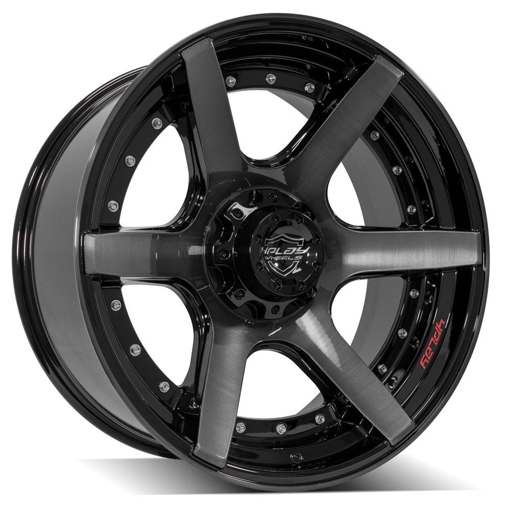 22x10 4PLAY 4P60 Gloss Black Brushed Face Wheel 6x135/6x5.5 (-18mm)