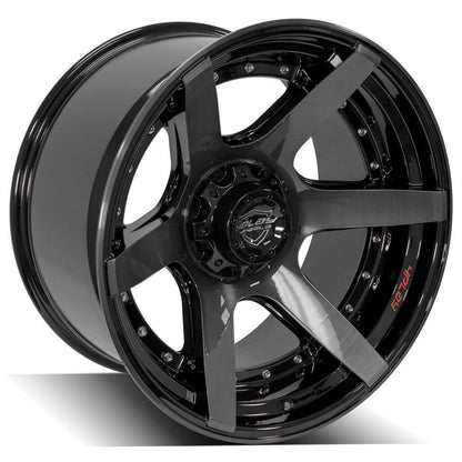 22x12 4PLAY 4P60 Gloss Black Brushed Face Wheel 5x5/5x5.5 (-44mm)