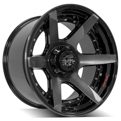 22x12 4PLAY 4P60 Gloss Black Brushed Face Wheel 6x135/6x5.5 (-44mm)