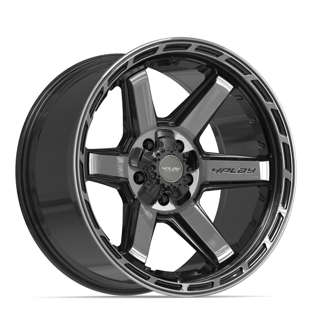 20x10 4PLAY 4P63 Gloss Black Brushed Face Wheel 5x5/5x5.5 (-18mm)