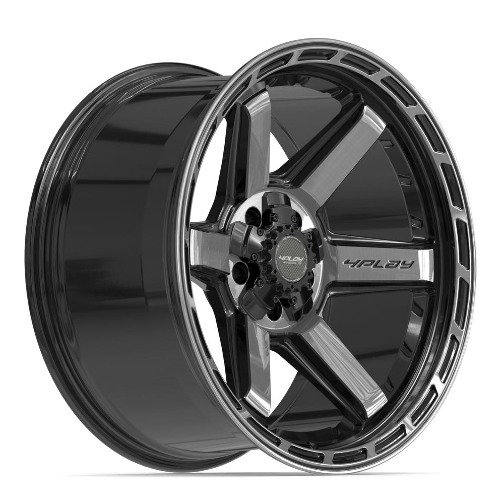 20x10 4PLAY 4P63 Gloss Black Brushed Face Wheel 5x5/5x5.5 (-18mm)