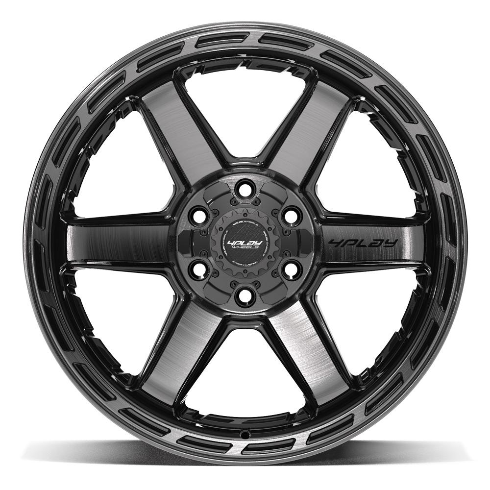 20x10 4PLAY 4P63 Gloss Black Brushed Face Wheel 6x135/6x5.5 (-18mm)