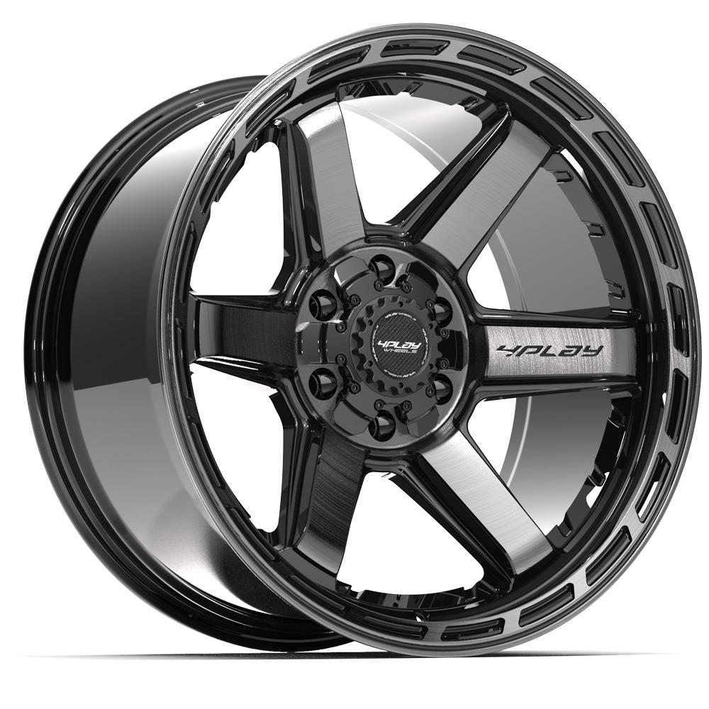 20x10 4PLAY 4P63 Gloss Black Brushed Face Wheel 6x135/6x5.5 (-18mm)
