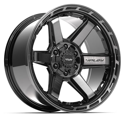 20x10 4PLAY 4P63 Gloss Black Brushed Face Wheel 6x135/6x5.5 (-18mm)