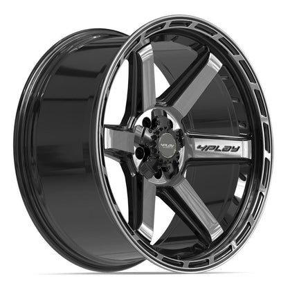 22x10 4PLAY 4P63 Gloss Black Brushed Face Wheel 5x5/5x5.5 (-18mm)