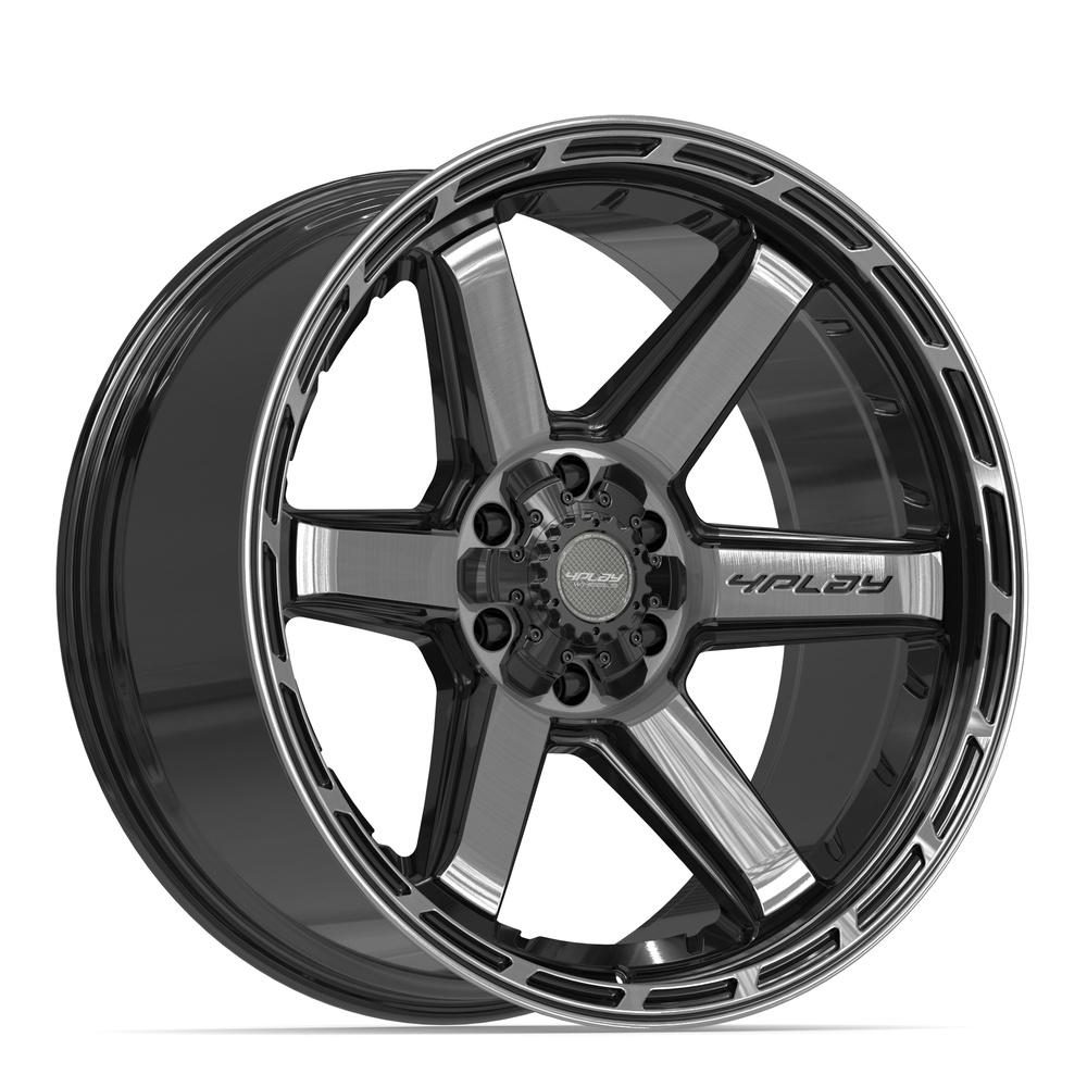22x10 4PLAY 4P63 Gloss Black Brushed Face Wheel 6x135/6x5.5 (-18mm)