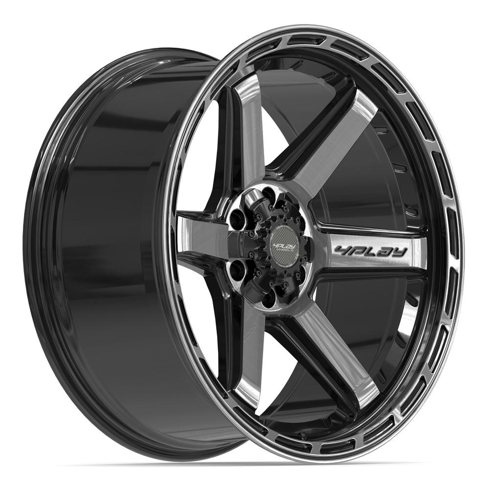 22x10 4PLAY 4P63 Gloss Black Brushed Face Wheel 6x135/6x5.5 (-18mm)