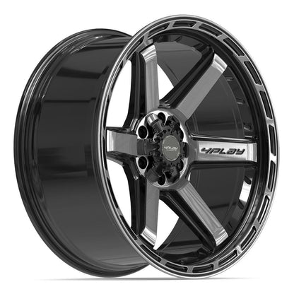 22x10 4PLAY 4P63 Gloss Black Brushed Face Wheel 6x135/6x5.5 (-18mm)