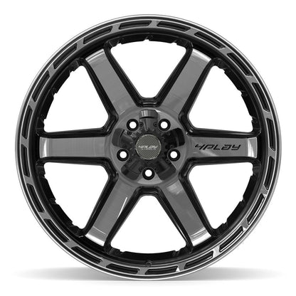 22x12 4PLAY 4P63 Gloss Black Brushed Face Wheel 5x5/5x5.5 (-44mm)