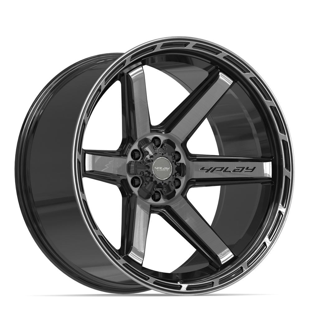 24x12 4PLAY 4P63 Gloss Black Brushed Face Wheel 6x135/6x5.5 (-44mm)
