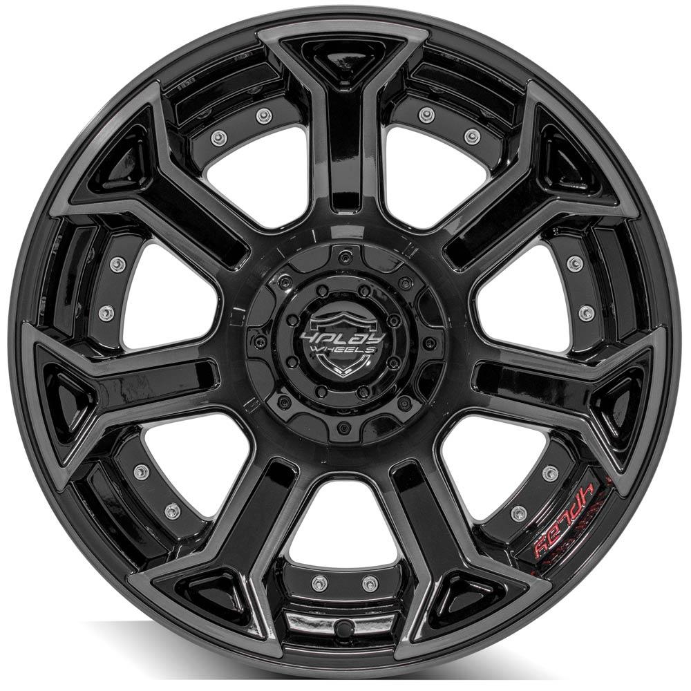 20x10 4PLAY 4P70 Gloss Black Brushed Face Wheel 5x5/5x5.5 (-24mm)