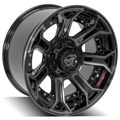 20x10 4PLAY 4P70 Gloss Black Brushed Face Wheel 6x135/6x5.5 (-18mm)