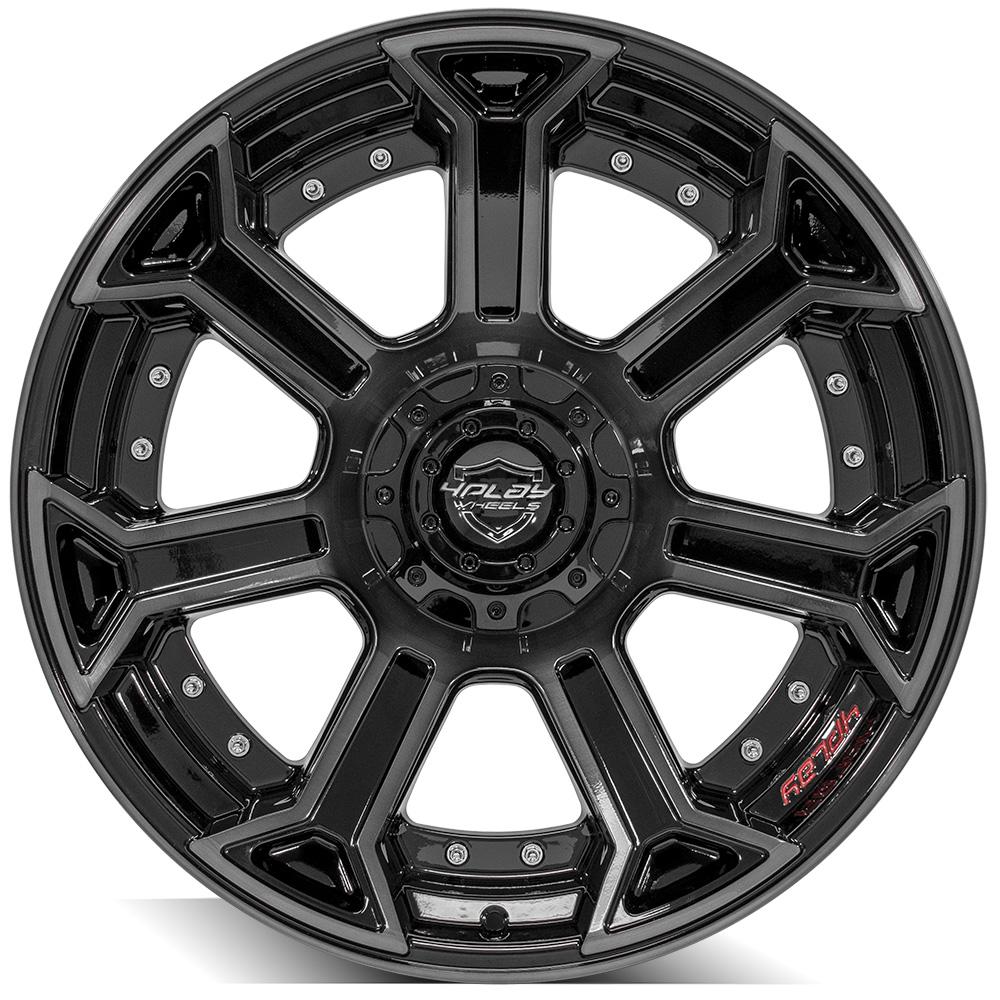 22x10 4PLAY 4P70 Gloss Black Brushed Face Wheel 6x135/6x5.5 (-18mm)