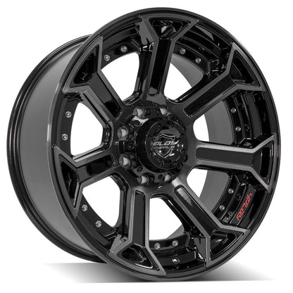 22x10 4PLAY 4P70 Gloss Black w/ Brushed Face & Tinted Clear Wheel 8x6.5 (-24mm)