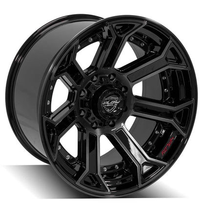 22x12 4PLAY 4P70 Gloss Black w/ Brushed Face & Tinted Clear Wheel 8x180 (-44mm)
