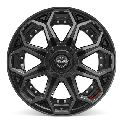 20x10 4PLAY 4P80R Gloss Black Brushed Face Wheel 6x135/6x5.5 (-18mm)