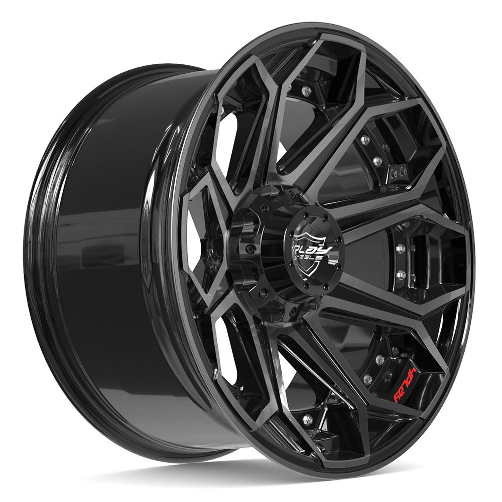 20x10 4PLAY 4P80R Gloss Black Brushed Face Wheel 6x135/6x5.5 (-18mm)
