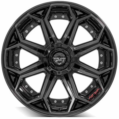 22x10 4PLAY 4P80R Gloss Black Brushed Face Wheel 5x5/5x5.5 (-24mm)