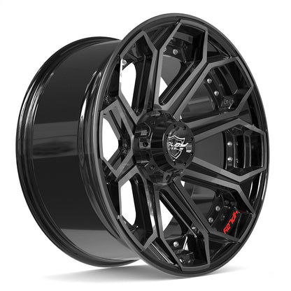 22x10 4PLAY 4P80R Gloss Black Brushed Face Wheel 6x135/6x5.5 (-18mm)
