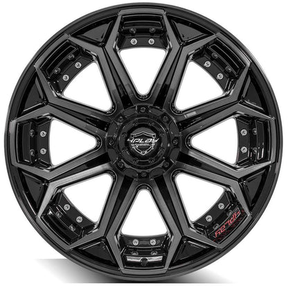 22x12 4PLAY 4P80R Gloss Black Brushed Face Wheel 5x5/5x5.5 (-44mm)