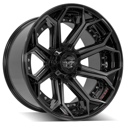 22x12 4PLAY 4P80R Gloss Black Brushed Face Wheel 5x5/5x5.5 (-44mm)