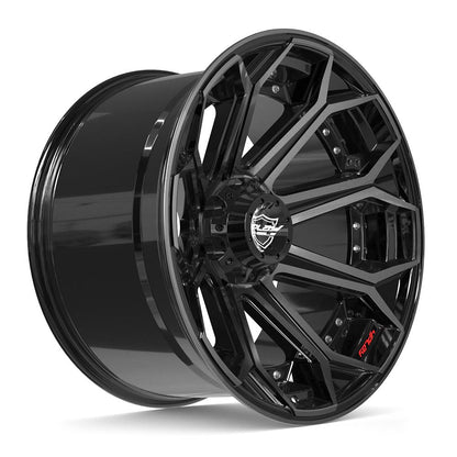 22x12 4PLAY 4P80R Gloss Black Brushed Face Wheel 6x135/6x5.5 (-44mm)
