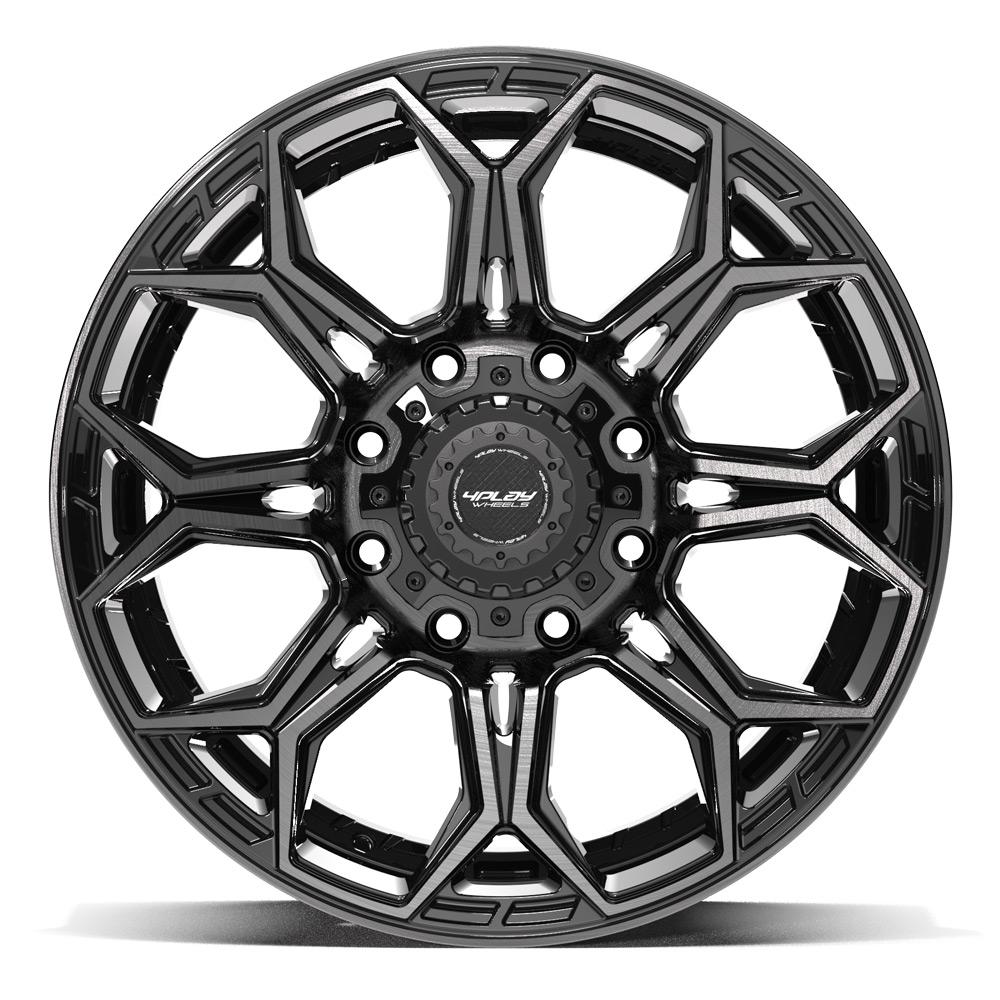 20x9 4PLAY 4P83 Brushed Black Wheel 8x6.5 (0mm)