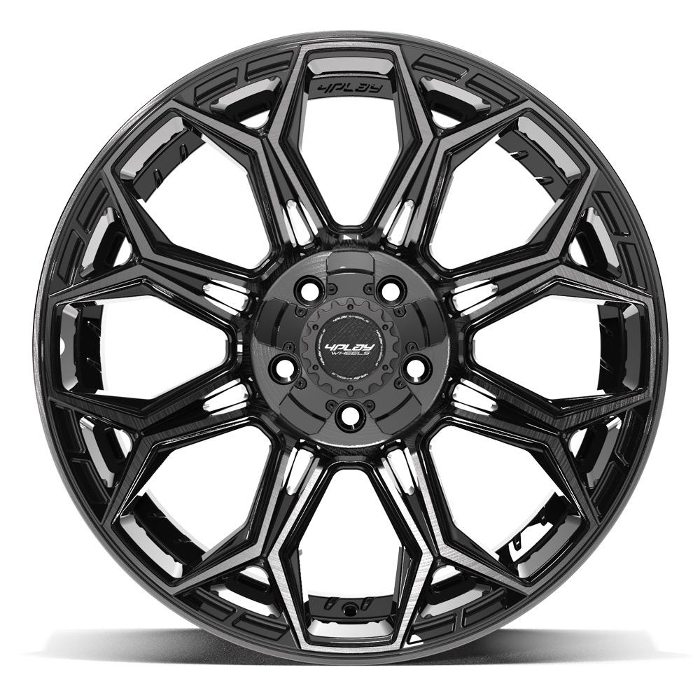 20x10 4PLAY 4P83 Gloss Black Brushed Face Wheel 5x5/5x5.5 (-18mm)