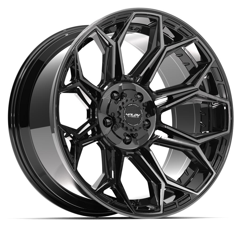 20x10 4PLAY 4P83 Gloss Black Brushed Face Wheel 5x5/5x5.5 (-18mm)