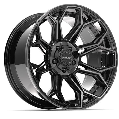 20x10 4PLAY 4P83 Gloss Black Brushed Face Wheel 5x5/5x5.5 (-18mm)