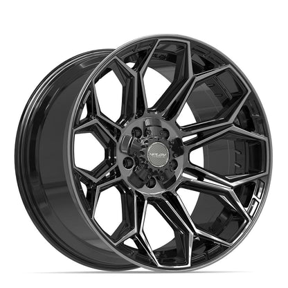 20x10 4PLAY 4P83 Gloss Black Brushed Face Wheel 5x5/5x5.5 (-18mm)