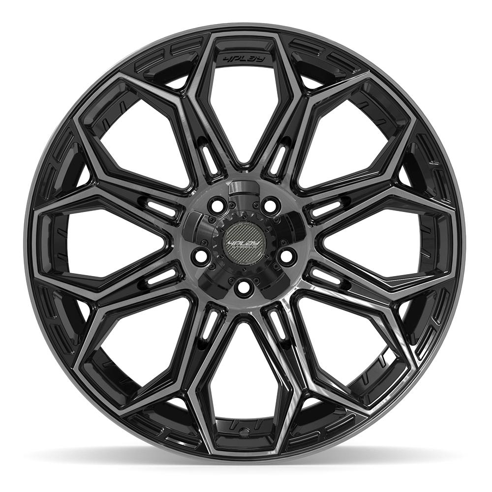 22x10 4PLAY 4P83 Gloss Black Brushed Face Wheel 5x5/5x5.5 (-18mm)