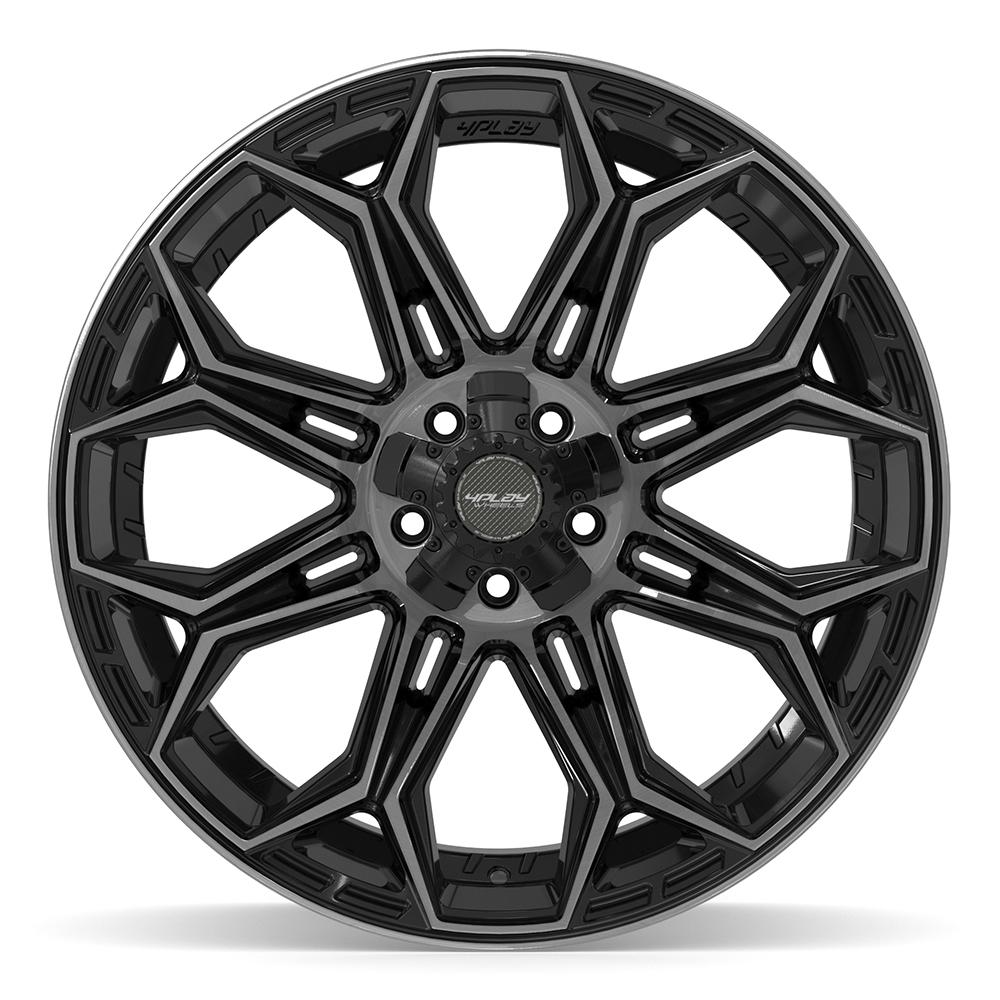 22x12 4PLAY 4P83 Gloss Black Brushed Face Wheel 5x5/5x5.5 (-44mm)