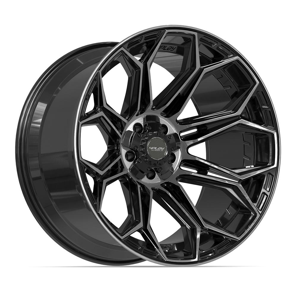 22x12 4PLAY 4P83 Gloss Black Brushed Face Wheel 5x5/5x5.5 (-44mm)