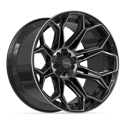 22x12 4PLAY 4P83 Gloss Black Brushed Face Wheel 5x5/5x5.5 (-44mm)