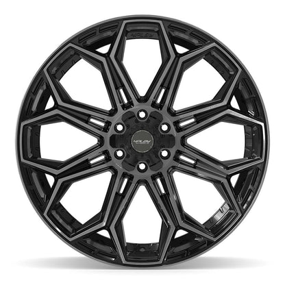 24x12 4PLAY 4P83 Gloss Black Brushed Face Wheel 6x135/6x5.5 (-44mm)
