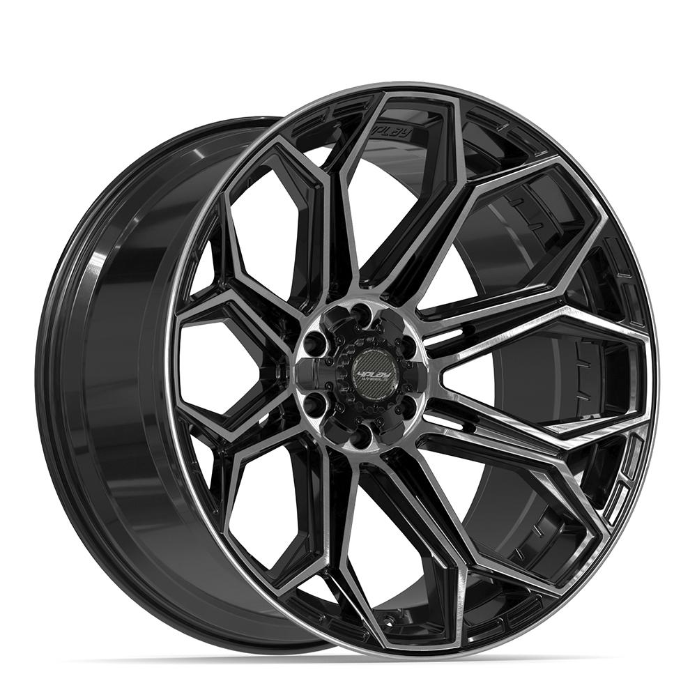 24x12 4PLAY 4P83 Gloss Black Brushed Face Wheel 6x135/6x5.5 (-44mm)