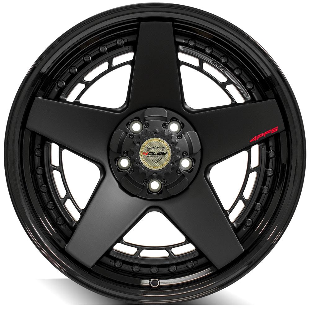 20x9 4PLAY 4PF5 Matte Black Center w/ Gloss Black Barrel Wheel 5x150 (0mm)