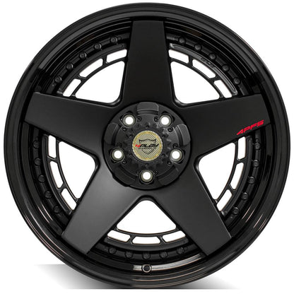 20x9 4PLAY 4PF5 Matte Black Center w/ Gloss Black Barrel Wheel 5x150 (0mm)